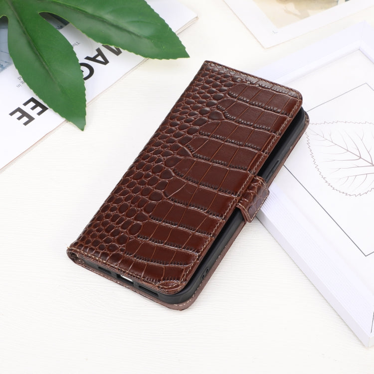 For OnePlus Nord CE4 5G Global Crocodile Top Layer Cowhide Leather Phone Case(Brown) - OnePlus Cases by PMC TechLife | Online Shopping South Africa | PMC TechLife | Buy Now Pay Later Mobicred