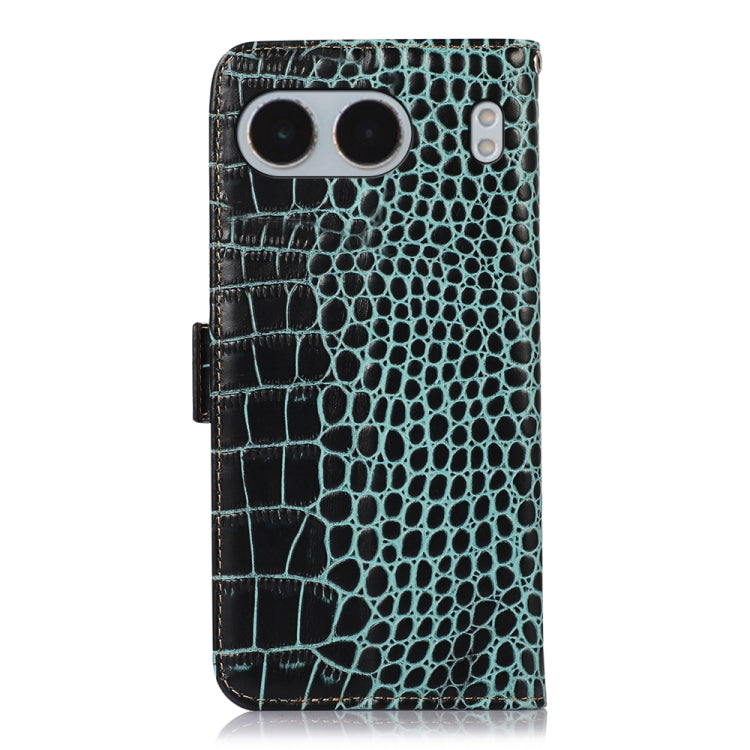 For OnePlus Nord 4 Crocodile Top Layer Cowhide Leather Phone Case(Green) - free shipping - PMC TechLife - Order now!