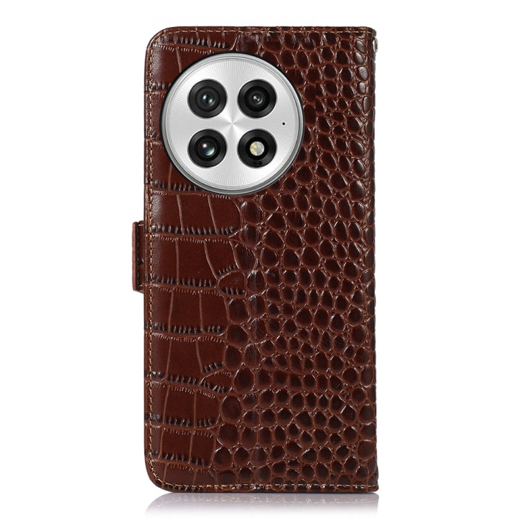 For OnePlus Nord 13 Crocodile Top Layer Cowhide Leather Phone Case(Brown) - OnePlus Cases by PMC TechLife | Online Shopping South Africa | PMC TechLife | Buy Now Pay Later Mobicred