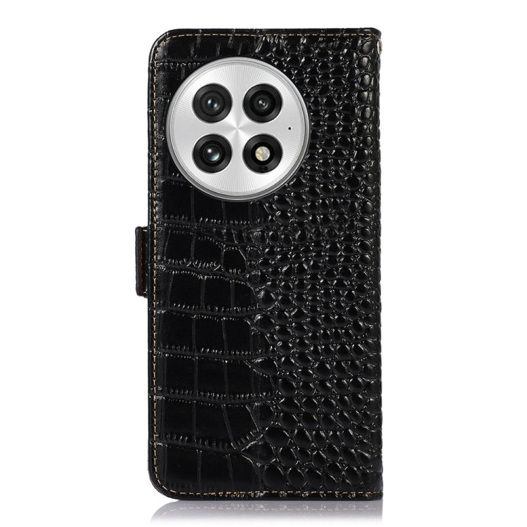 For OnePlus Nord 13 Crocodile Top Layer Cowhide Leather Phone Case(Black) - OnePlus Cases by PMC TechLife | Online Shopping South Africa | PMC TechLife | Buy Now Pay Later Mobicred