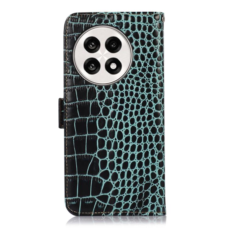 For OnePlus Ace 5 Pro / Ace 5 Crocodile Top Layer Cowhide Leather Phone Case(Green) - Ace 5 Cases by PMC TechLife | Online Shopping South Africa | PMC TechLife | Buy Now Pay Later Mobicred