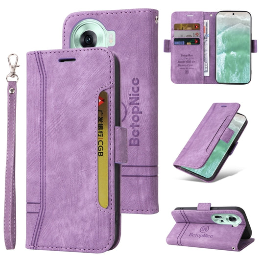 For OPPO Reno11 5G Global BETOPNICE Dual-side Buckle Leather Phone Case(Purple) - Reno11 Cases by BETOPNICE | Online Shopping South Africa | PMC Jewellery | Buy Now Pay Later Mobicred