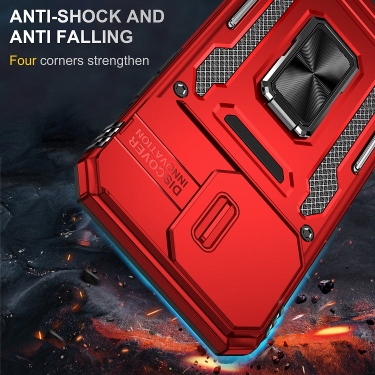 For iPhone 16 Pro Armor PC + TPU Camera Shield Phone Case(Red) - iPhone 16 Pro Cases by PMC TechLife | Online Shopping South Africa | PMC TechLife | Buy Now Pay Later Mobicred
