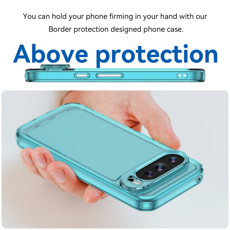 For Google Pixel 9 Candy Series TPU Phone Case(Transparent Blue) - Google Cases by PMC Jewellery | Online Shopping South Africa | PMC Jewellery | Buy Now Pay Later Mobicred