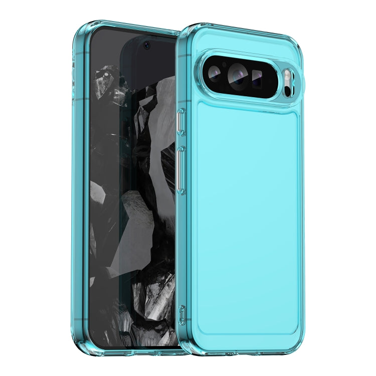 For Google Pixel 9 Pro Candy Series TPU Phone Case(Transparent Blue) - Google Cases by PMC Jewellery | Online Shopping South Africa | PMC Jewellery | Buy Now Pay Later Mobicred