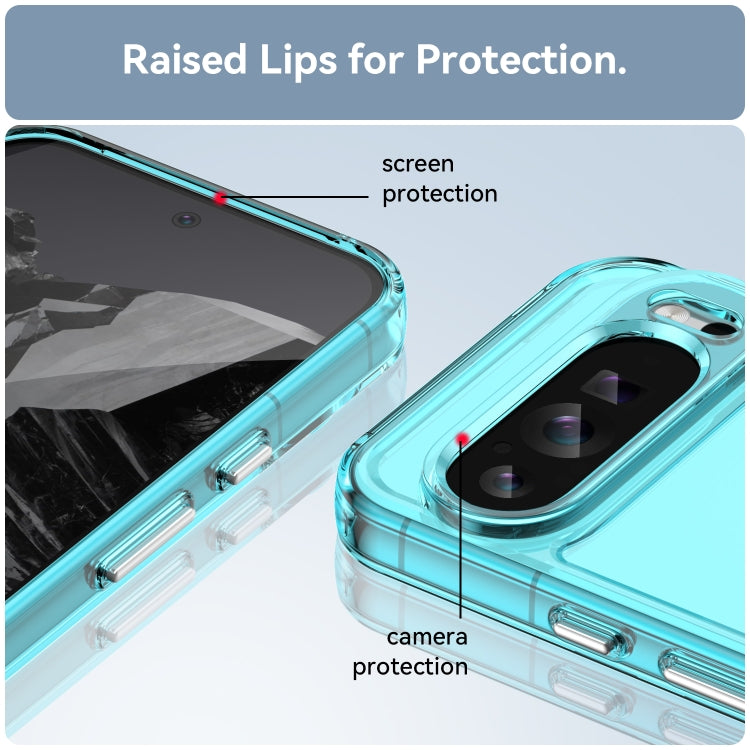 For Google Pixel 9 Pro Candy Series TPU Phone Case(Transparent Blue) - Google Cases by PMC Jewellery | Online Shopping South Africa | PMC Jewellery | Buy Now Pay Later Mobicred