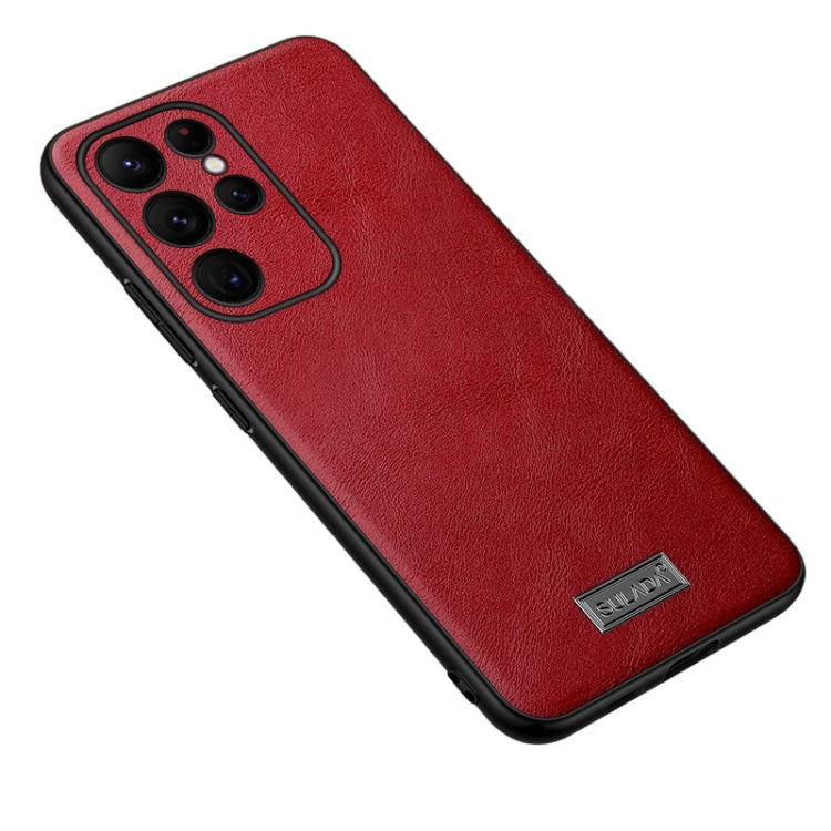 For Samsung Galaxy S24 Ultra 5G SULADA Shockproof TPU Hybrid Handmade Leather Phone Case(Red) - Galaxy S24 Ultra 5G Cases by SULADA | Online Shopping South Africa | PMC Jewellery | Buy Now Pay Later Mobicred