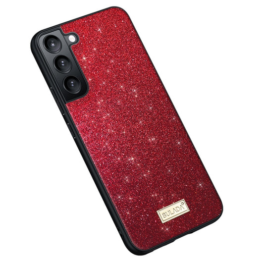 For Samsung Galaxy S24 5G SULADA Glittery TPU Hybrid Handmade Leather Phone Case(Red) - Galaxy S24 5G Cases by SULADA | Online Shopping South Africa | PMC Jewellery | Buy Now Pay Later Mobicred