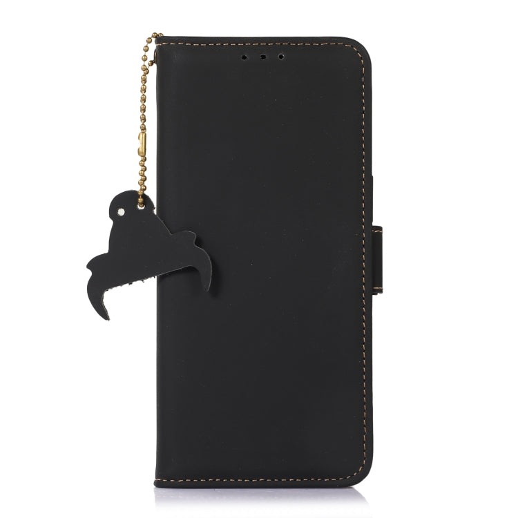 For iPhone 16 Pro Genuine Leather Magnetic RFID Leather Phone Case(Black) - iPhone 16 Pro Cases by PMC Jewellery | Online Shopping South Africa | PMC Jewellery | Buy Now Pay Later Mobicred