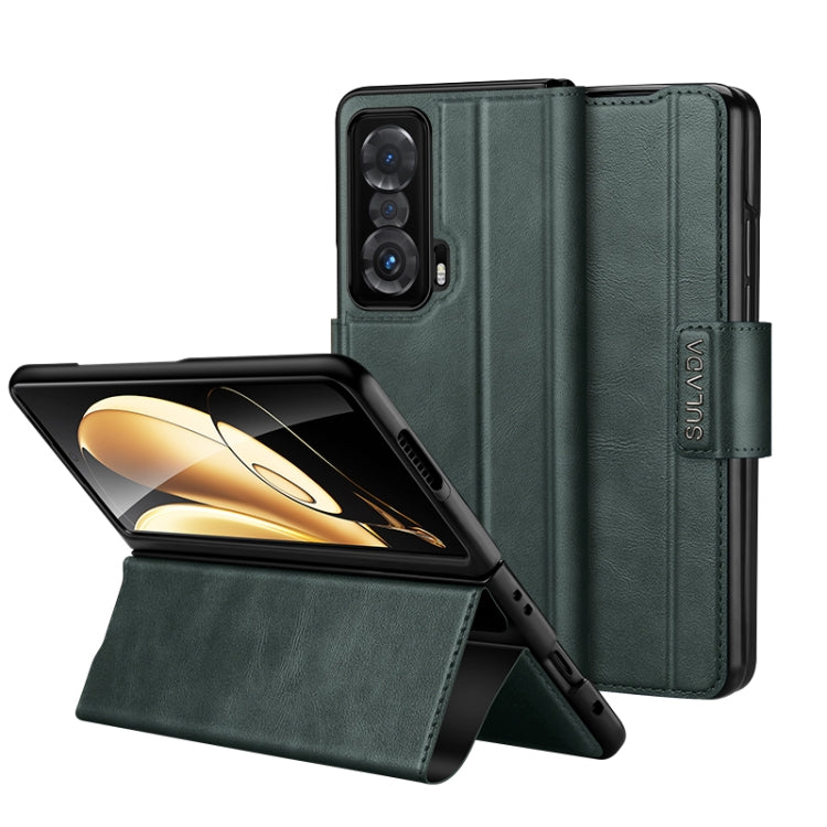 For Honor Magic V SULADA All-inclusive Magnetic Snap Flip Leather Phone Case(Green) - free shipping - PMC TechLife - Order now!