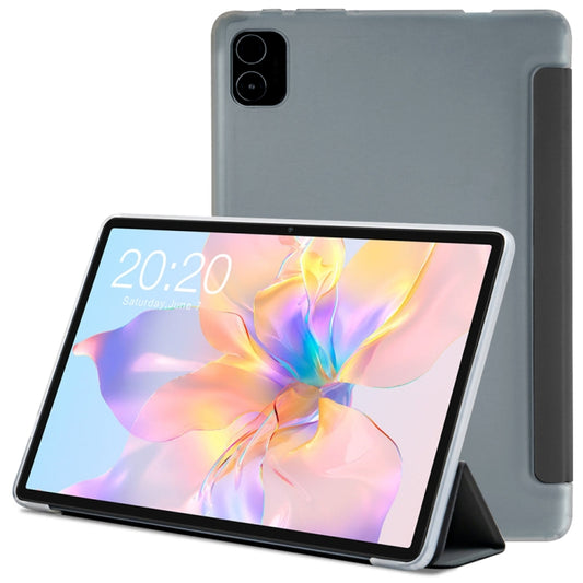 For Teclast P40 HD 3-Fold Holder Folio Leather Tablet Smart Case(Grey) - Teclast by TECLAST | Online Shopping South Africa | PMC Jewellery | Buy Now Pay Later Mobicred