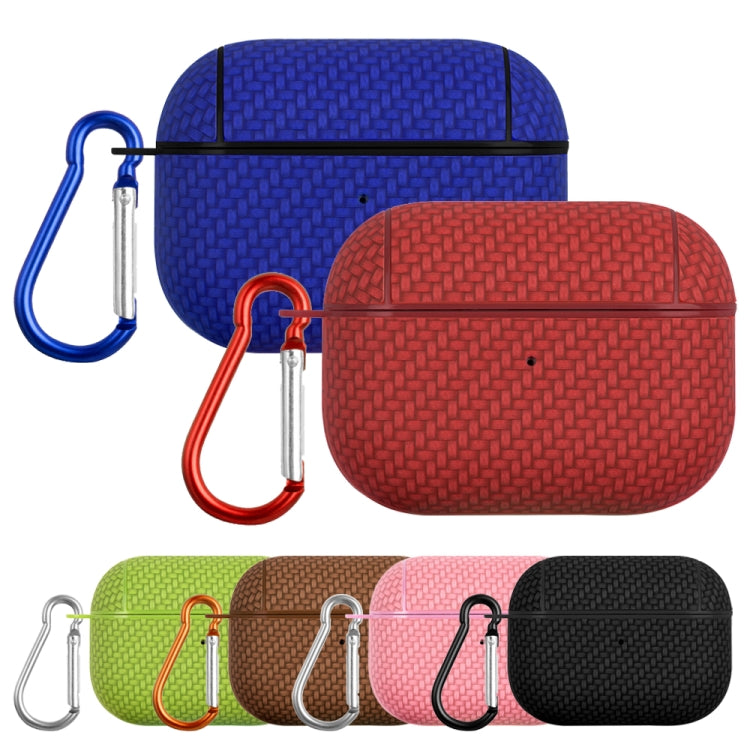 For AirPods Pro Woven Skin Texture PC TWS Earphone Protective Case(Brown) - For AirPods Pro by PMC Jewellery | Online Shopping South Africa | PMC Jewellery | Buy Now Pay Later Mobicred