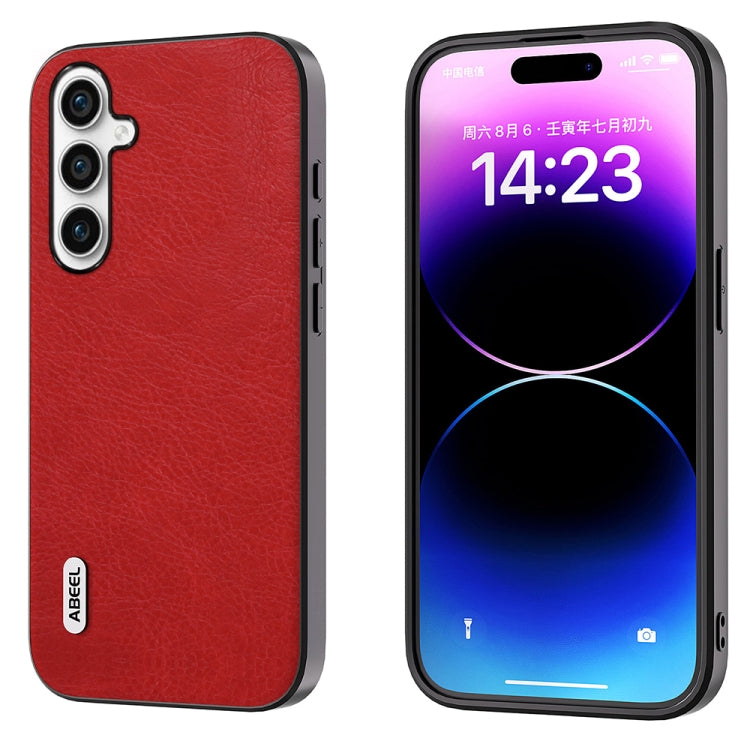 For Samsung Galaxy S23 FE 5G ABEEL Retro Litchi Texture PU Phone Case(Red) - Galaxy S23 FE 5G Cases by PMC Jewellery | Online Shopping South Africa | PMC Jewellery