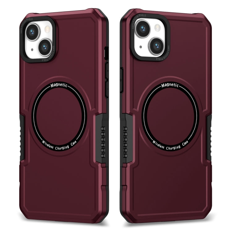 For iPhone 15 Plus MagSafe Shockproof Armor Phone Case(Wine Red) - iPhone 15 Plus Cases by PMC TechLife | Online Shopping South Africa | PMC TechLife