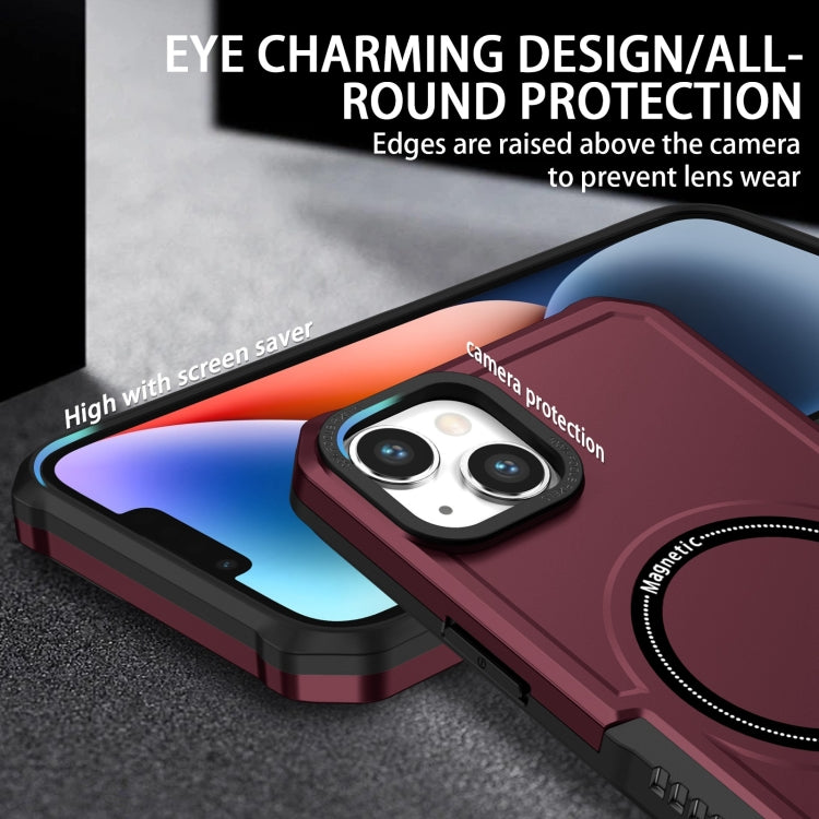 For iPhone 15 Plus MagSafe Shockproof Armor Phone Case(Wine Red) - iPhone 15 Plus Cases by PMC TechLife | Online Shopping South Africa | PMC TechLife