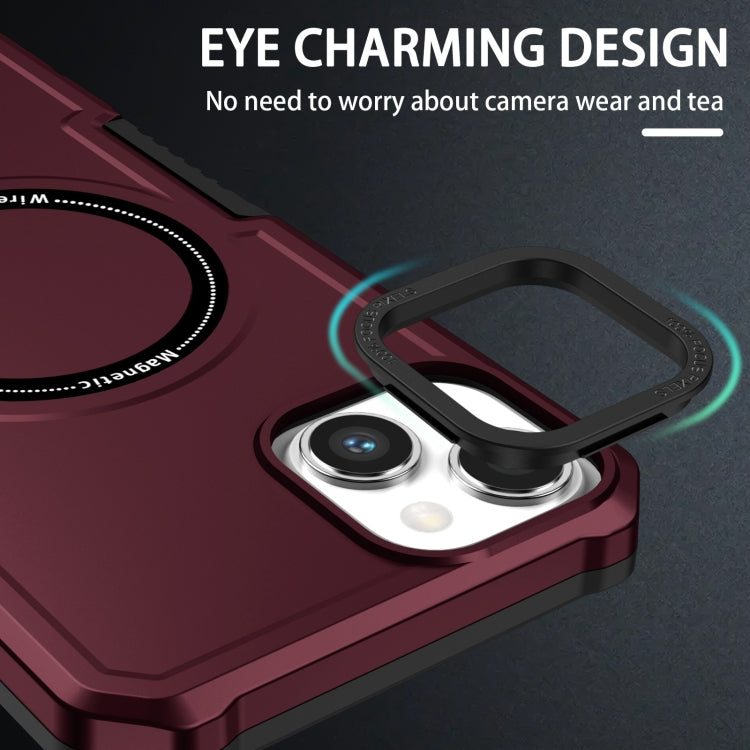 For iPhone 15 Plus MagSafe Shockproof Armor Phone Case(Wine Red) - iPhone 15 Plus Cases by PMC TechLife | Online Shopping South Africa | PMC TechLife