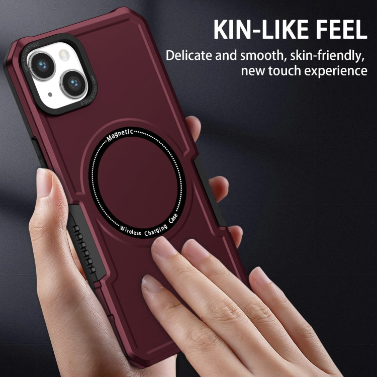 For iPhone 15 Plus MagSafe Shockproof Armor Phone Case(Wine Red) - iPhone 15 Plus Cases by PMC TechLife | Online Shopping South Africa | PMC TechLife