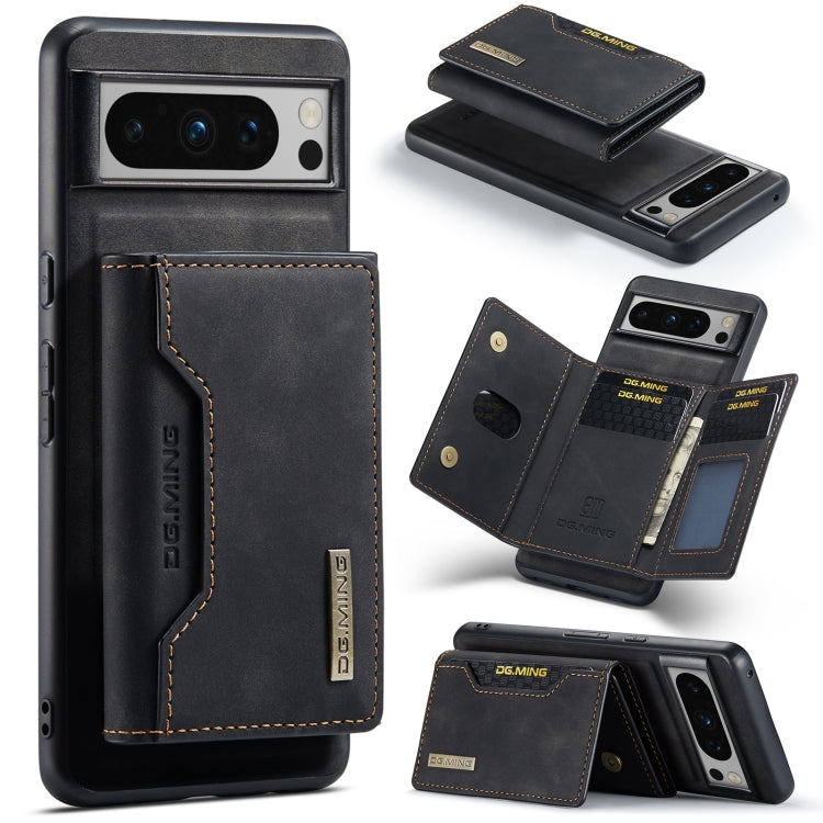 For Google Pixel 8 Pro DG.MING M2 Series 3-Fold Multi Card Bag + Magnetic Phone Case(Black) - Google Cases by DG.MING | Online Shopping South Africa | PMC Jewellery | Buy Now Pay Later Mobicred