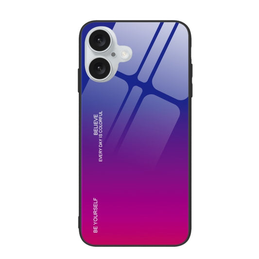 For iPhone 16 Plus Gradient Color Glass Phone Case(Purple Red) - iPhone 16 Plus Cases by PMC Jewellery | Online Shopping South Africa | PMC Jewellery | Buy Now Pay Later Mobicred