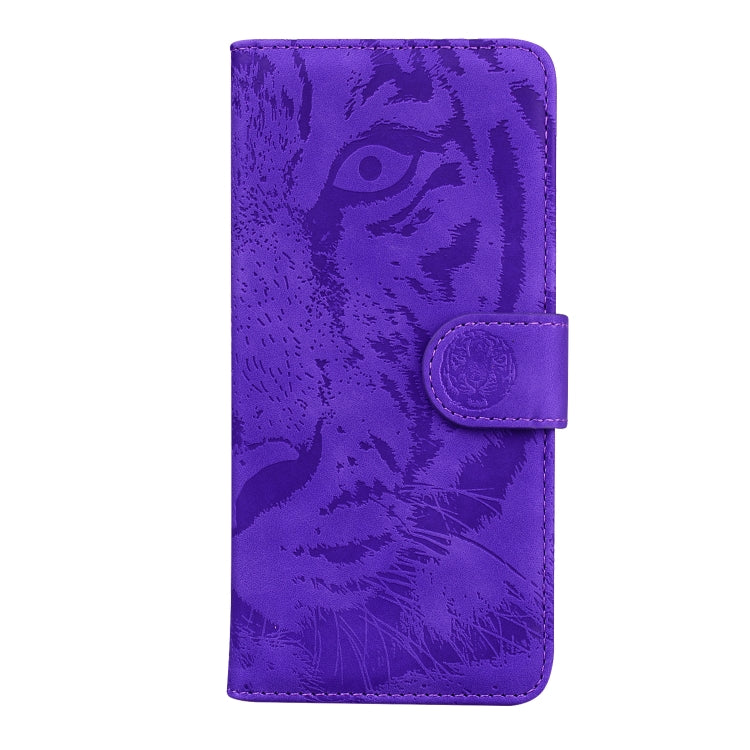 For iPhone SE 2024 Tiger Embossing Pattern Leather Phone Case(Purple) - More iPhone Cases by PMC Jewellery | Online Shopping South Africa | PMC Jewellery | Buy Now Pay Later Mobicred