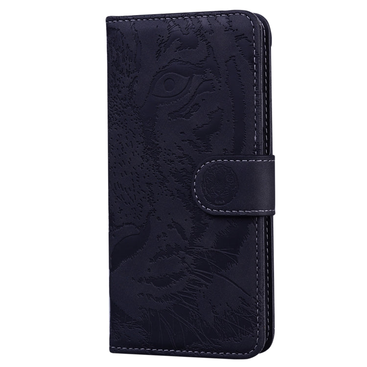 For iPhone 16 Tiger Embossing Pattern Leather Phone Case(Black) - iPhone 16 Cases by PMC Jewellery | Online Shopping South Africa | PMC Jewellery | Buy Now Pay Later Mobicred