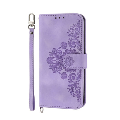 For Xiaomi 14 Pro Skin-feel Flowers Embossed Wallet Leather Phone Case(Purple) - 14 Pro Cases by PMC Jewellery | Online Shopping South Africa | PMC Jewellery | Buy Now Pay Later Mobicred