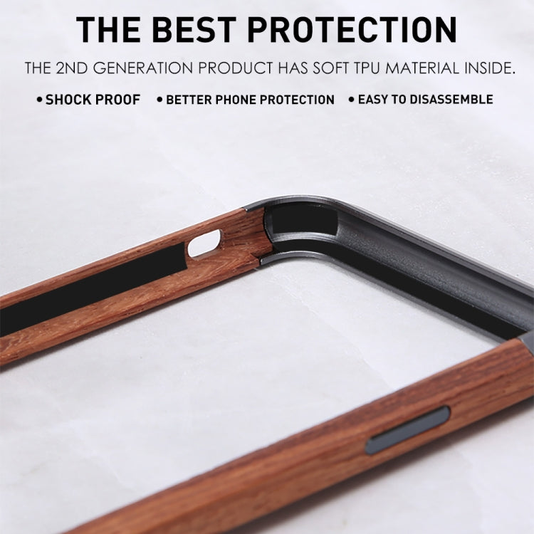 For iPhone XR R-JUST Metal + Wood Frame Protective Case - More iPhone Cases by R-JUST | Online Shopping South Africa | PMC TechLife | Buy Now Pay Later Mobicred