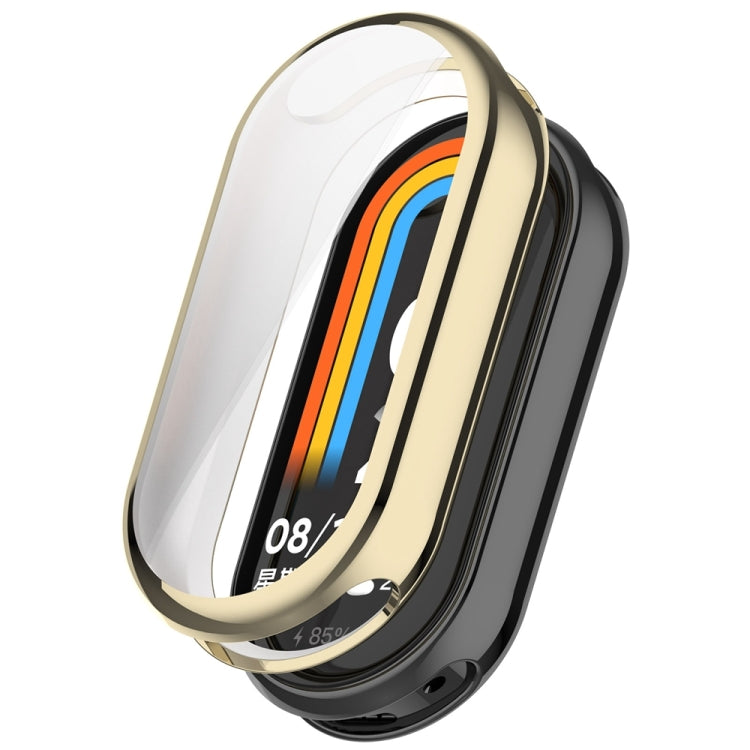 For Xiaomi Mi Band 8 Full Coverage TPU Electroplating Watch Protective Case(Light Gold) - Watch Cases by PMC TechLife | Online Shopping South Africa | PMC TechLife
