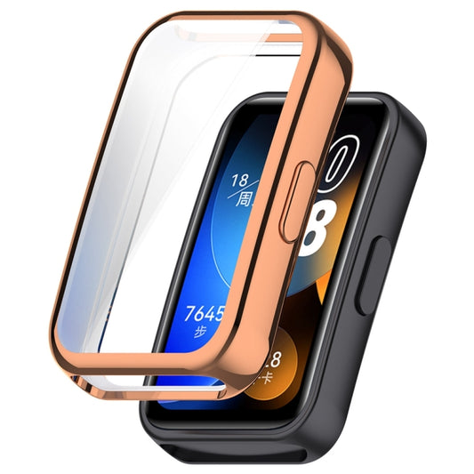 For Huawei Band 8 Full Coverage TPU Electroplating Watch Protective Case(Rose Gold) - Watch Cases by PMC Jewellery | Online Shopping South Africa | PMC Jewellery