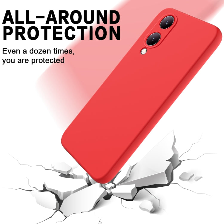 For vivo Y17s 4G Pure Color Liquid Silicone Shockproof Phone Case(Red) - vivo Cases by PMC Jewellery | Online Shopping South Africa | PMC Jewellery