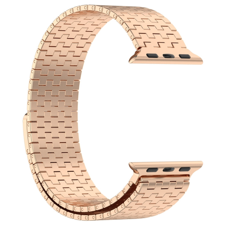 For Apple Watch Ultra 49mm Magnetic Buckle Stainless Steel Metal Watch Band(Rose Gold) - Watch Bands by PMC Jewellery | Online Shopping South Africa | PMC Jewellery | Buy Now Pay Later Mobicred