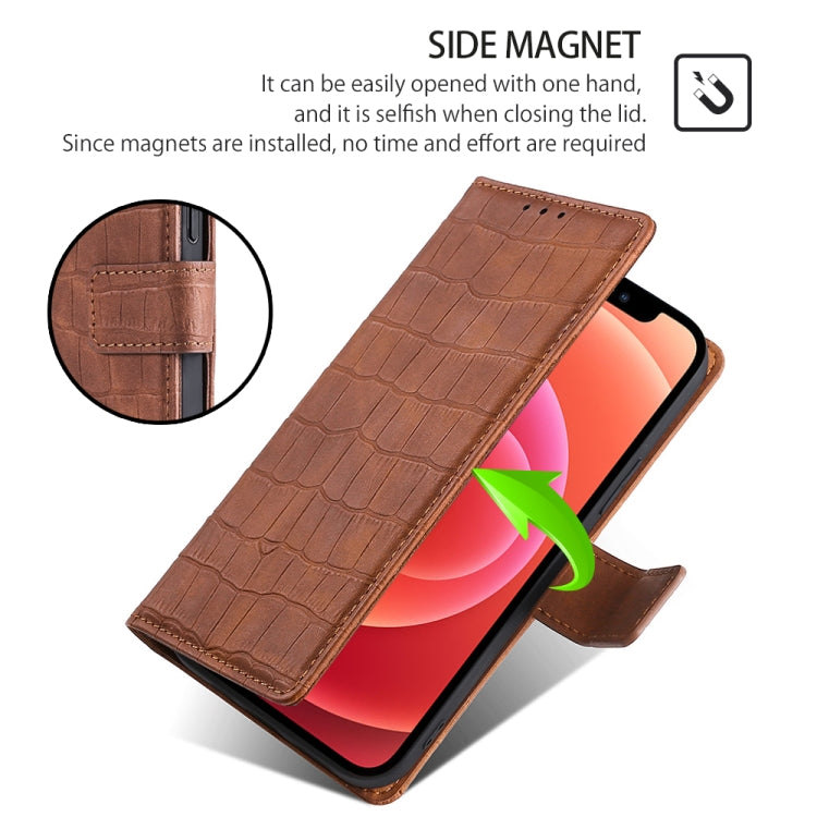 For Honor Magic6 Pro 5G Skin Feel Crocodile Magnetic Clasp Leather Phone Case(Brown) - Honor Cases by PMC Jewellery | Online Shopping South Africa | PMC Jewellery | Buy Now Pay Later Mobicred