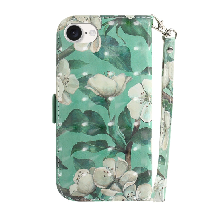 For iPhone SE 2024 3D Colored Horizontal Flip Leather Phone Case(Watercolor Flower) - More iPhone Cases by PMC Jewellery | Online Shopping South Africa | PMC Jewellery | Buy Now Pay Later Mobicred