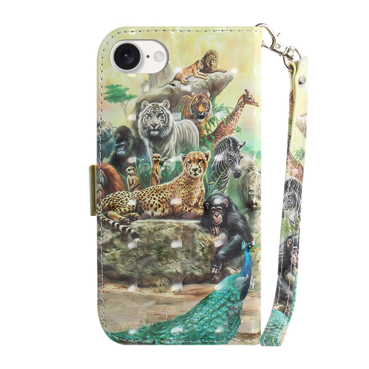 For iPhone SE 2024 3D Colored Horizontal Flip Leather Phone Case(Zoo) - More iPhone Cases by PMC Jewellery | Online Shopping South Africa | PMC Jewellery | Buy Now Pay Later Mobicred