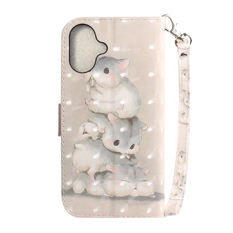 For iPhone 16 Plus 3D Colored Horizontal Flip Leather Phone Case(Squirrels) - iPhone 16 Plus Cases by PMC Jewellery | Online Shopping South Africa | PMC Jewellery | Buy Now Pay Later Mobicred