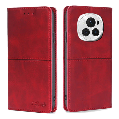 For Honor Magic6 Pro Cow Texture Magnetic Leather Phone Case(Red) - Honor Cases by PMC Jewellery | Online Shopping South Africa | PMC Jewellery | Buy Now Pay Later Mobicred