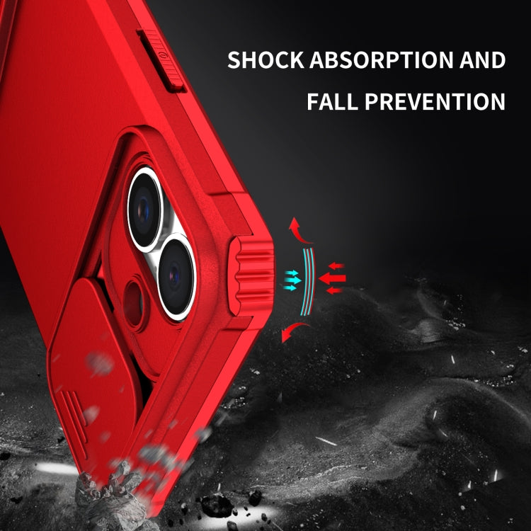For iPhone 16 Stereoscopic Holder Sliding Camshield Phone Case(Red) - iPhone 16 Cases by PMC TechLife | Online Shopping South Africa | PMC TechLife | Buy Now Pay Later Mobicred
