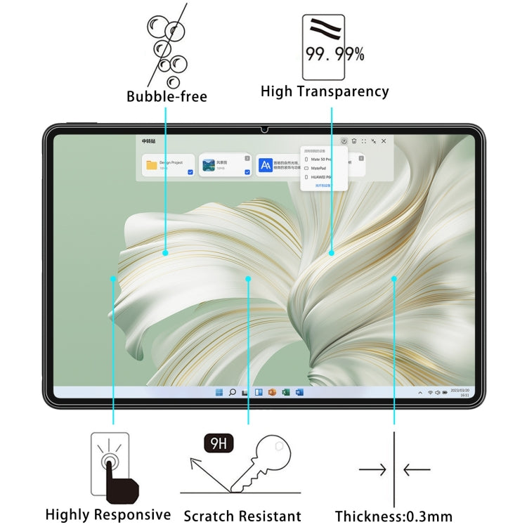 For Huawei MateBook E 2023 25pcs 9H 0.3mm Explosion-proof Tempered Glass Film - Screen Protection Film by PMC Jewellery | Online Shopping South Africa | PMC Jewellery | Buy Now Pay Later Mobicred