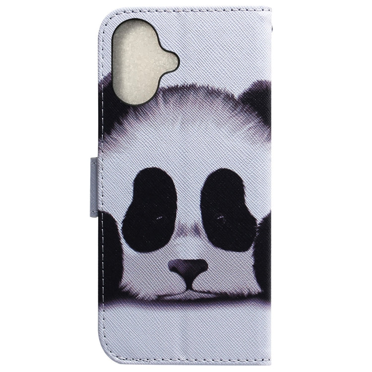 For iPhone 16 Coloured Drawing Flip Leather Phone Case(Panda) - iPhone 16 Cases by PMC Jewellery | Online Shopping South Africa | PMC Jewellery | Buy Now Pay Later Mobicred