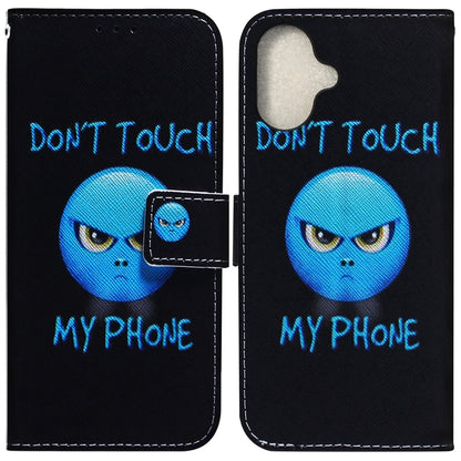 For iPhone 16 Coloured Drawing Flip Leather Phone Case(Anger) - iPhone 16 Cases by PMC Jewellery | Online Shopping South Africa | PMC Jewellery | Buy Now Pay Later Mobicred