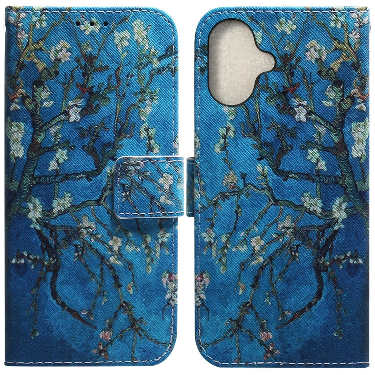 For iPhone 16 Plus Coloured Drawing Flip Leather Phone Case(Apricot) - iPhone 16 Plus Cases by PMC TechLife | Online Shopping South Africa | PMC TechLife | Buy Now Pay Later Mobicred