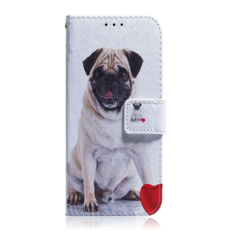 For iPhone 16 Pro Max Coloured Drawing Flip Leather Phone Case(Pug) - iPhone 16 Pro Max Cases by PMC Jewellery | Online Shopping South Africa | PMC Jewellery | Buy Now Pay Later Mobicred