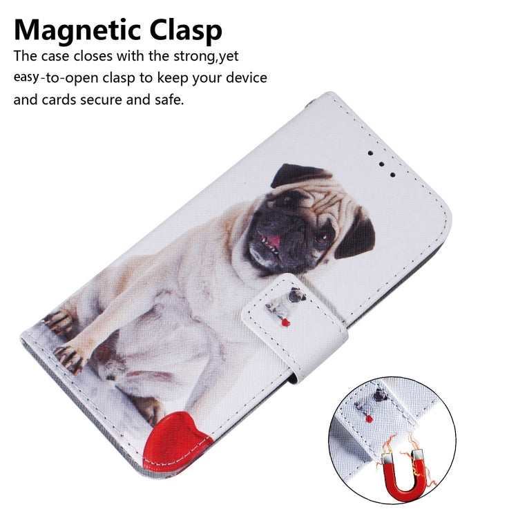 For iPhone 16 Pro Max Coloured Drawing Flip Leather Phone Case(Pug) - iPhone 16 Pro Max Cases by PMC TechLife | Online Shopping South Africa | PMC TechLife | Buy Now Pay Later Mobicred