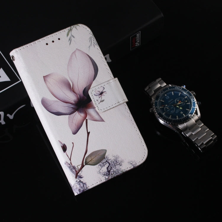 For iPhone 16 Pro Max Coloured Drawing Flip Leather Phone Case(Magnolia) - iPhone 16 Pro Max Cases by PMC TechLife | Online Shopping South Africa | PMC TechLife | Buy Now Pay Later Mobicred