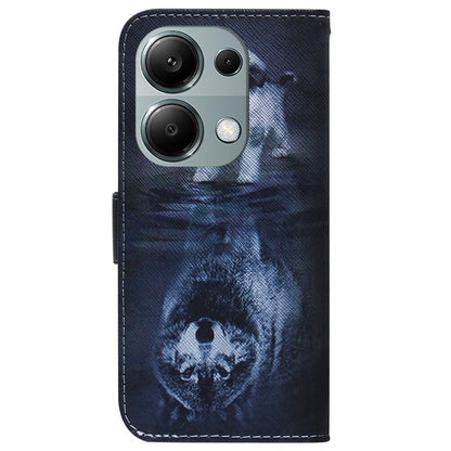 For Xiaomi Redmi Note 13 Pro 4G Coloured Drawing Flip Leather Phone Case(Wolf and Dog) - Note 13 Pro Cases by PMC Jewellery | Online Shopping South Africa | PMC Jewellery | Buy Now Pay Later Mobicred