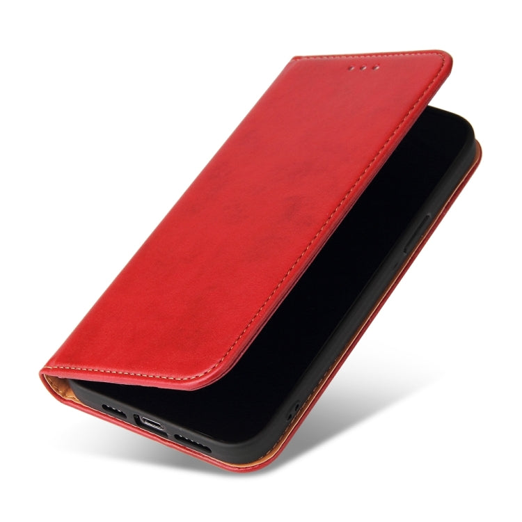 For iPhone 15 Pro Max Fierre Shann PU Genuine Leather Texture Phone Case(Red) - iPhone 15 Pro Max Cases by FIERRE SHANN | Online Shopping South Africa | PMC Jewellery | Buy Now Pay Later Mobicred