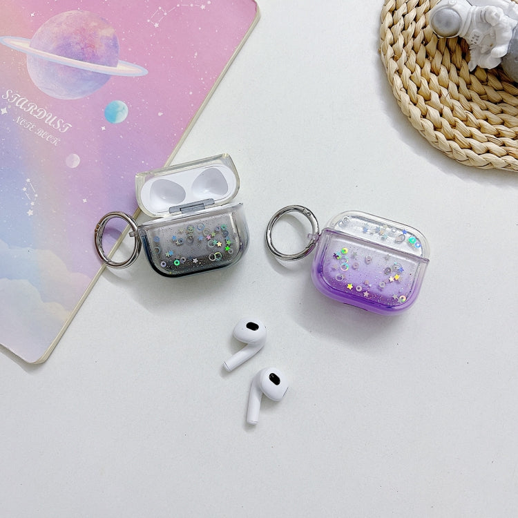 For AirPods Pro 2 Transparent Glitter Bluetooth Earphone Protective Case(Pink) - For AirPods Pro 2 by PMC TechLife | Online Shopping South Africa | PMC TechLife