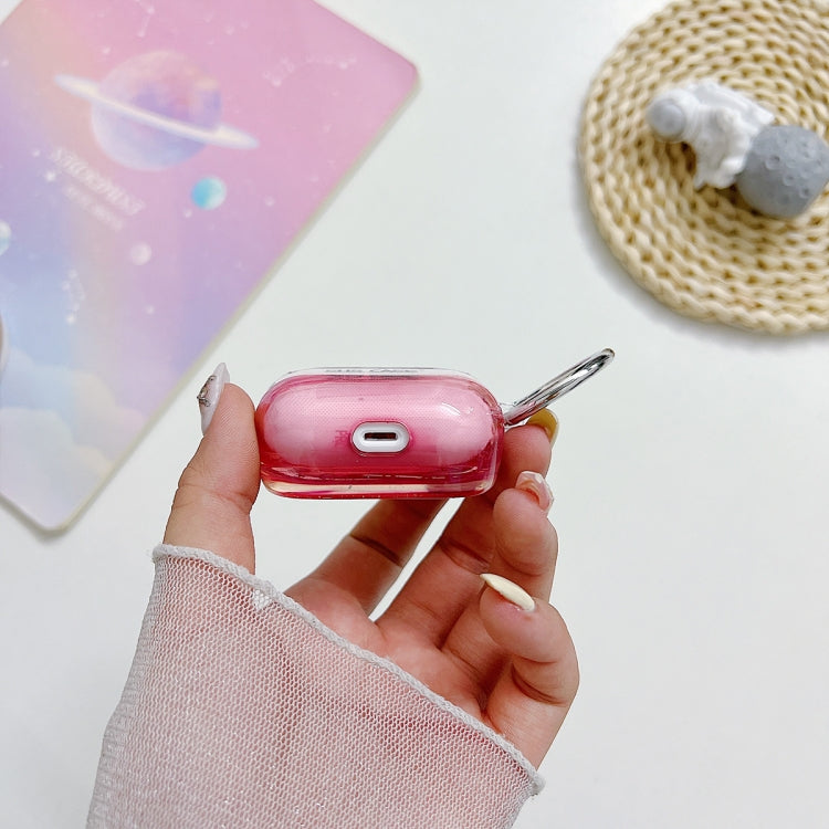 For AirPods Pro 2 Transparent Glitter Bluetooth Earphone Protective Case(Pink) - For AirPods Pro 2 by PMC TechLife | Online Shopping South Africa | PMC TechLife