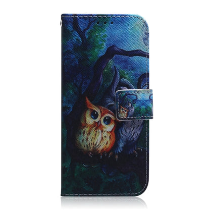 For OPPO Reno11 Global Coloured Drawing Flip Leather Phone Case(Oil Painting Owl) - Reno11 Cases by PMC Jewellery | Online Shopping South Africa | PMC Jewellery | Buy Now Pay Later Mobicred