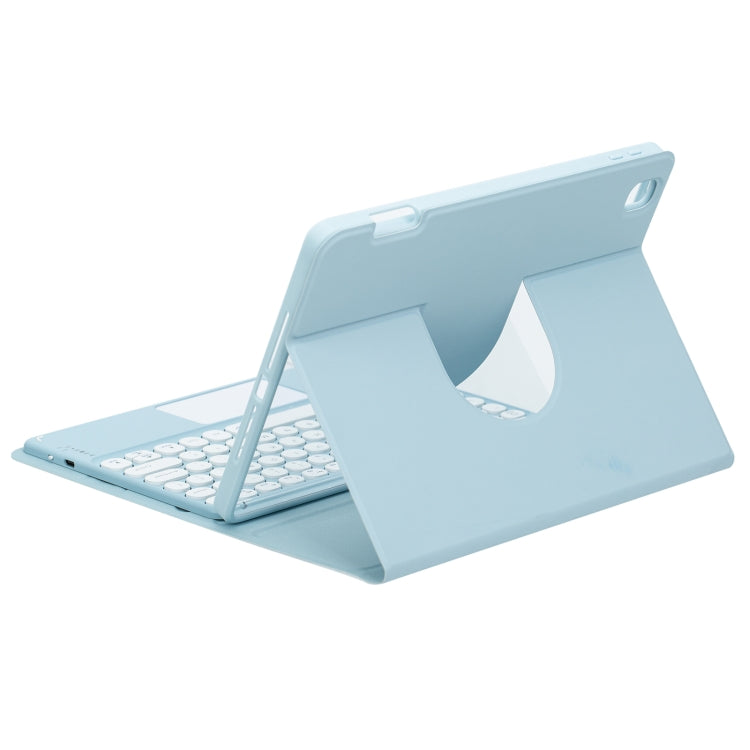 For iPad 10th Gen 10.9 2022 Round Button 360 Degree Rotatable Bluetooth Keyboard Leather Case(Sky Blue) - Universal by PMC TechLife | Online Shopping South Africa | PMC TechLife